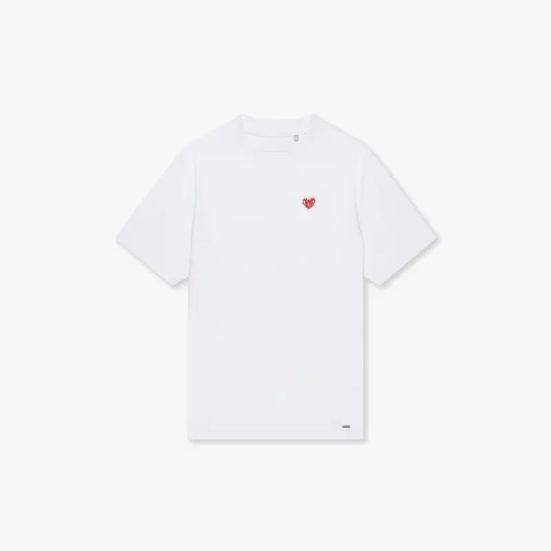 CROYEZ FELT HEART T-SHIRT | WHITE/RED