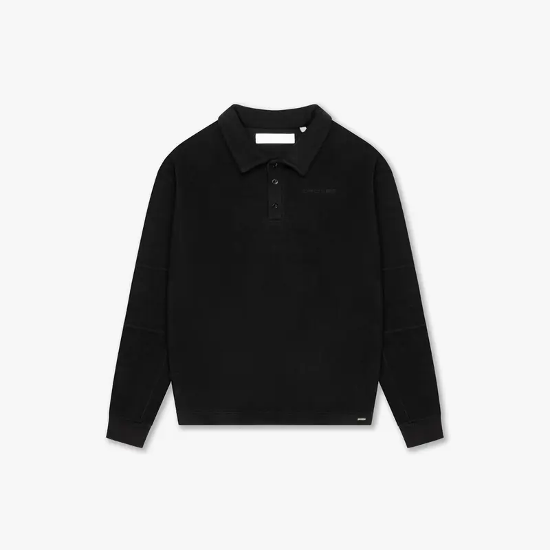 CROYEZ FLEECE POLO SWEATER | BLACK