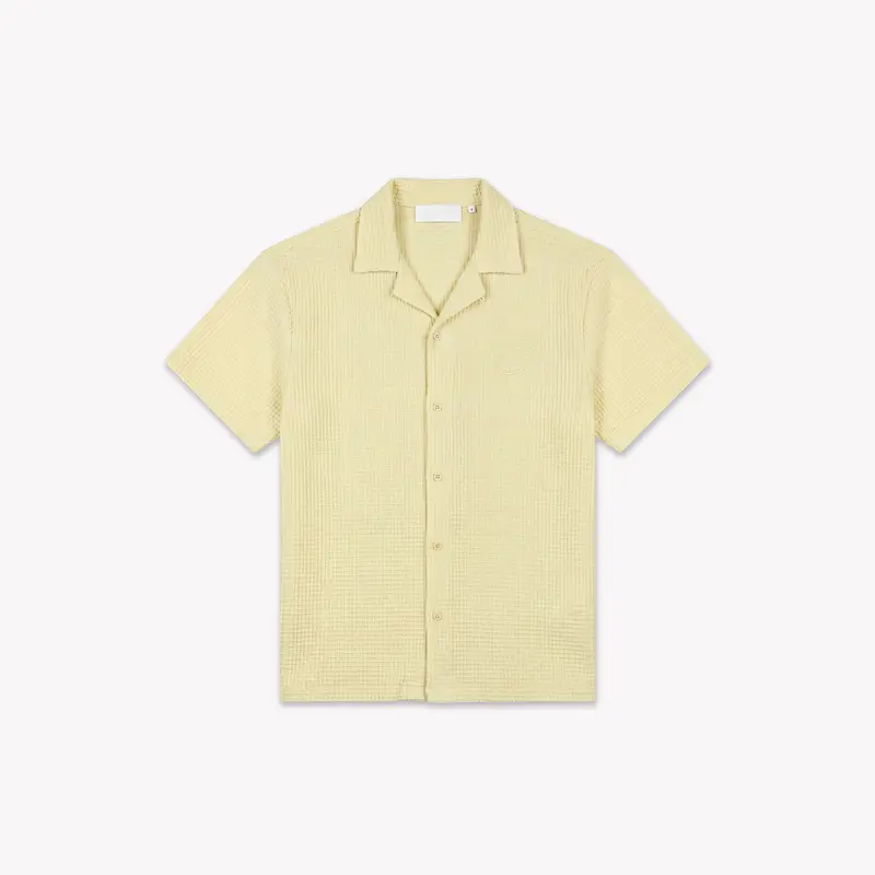 Croyez Initial Waffle Shirt | Butter Yellow