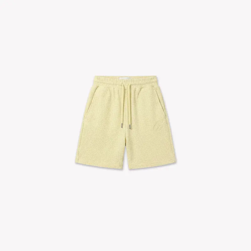 Croyez Initial Waffle Shorts | Butter Yellow