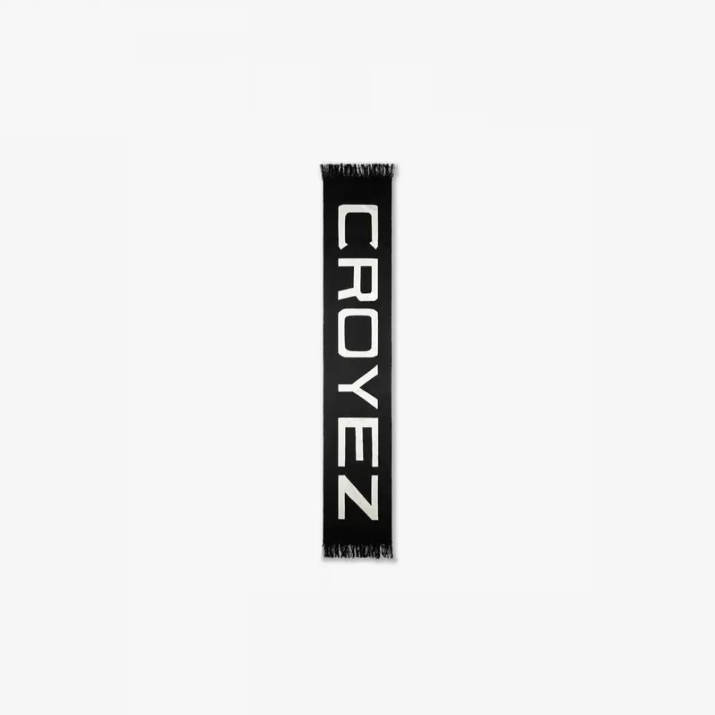 CROYEZ JACQUARD LOGO SCARF | BLACK/OFF-WHITE