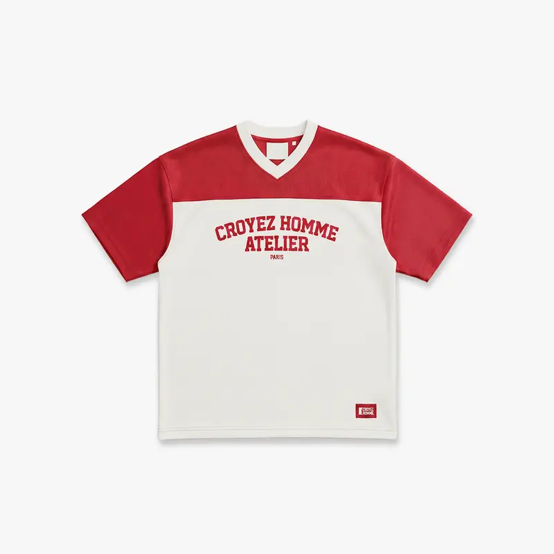 Croyez Jersey Sport T-Shirt | Off-White/Red