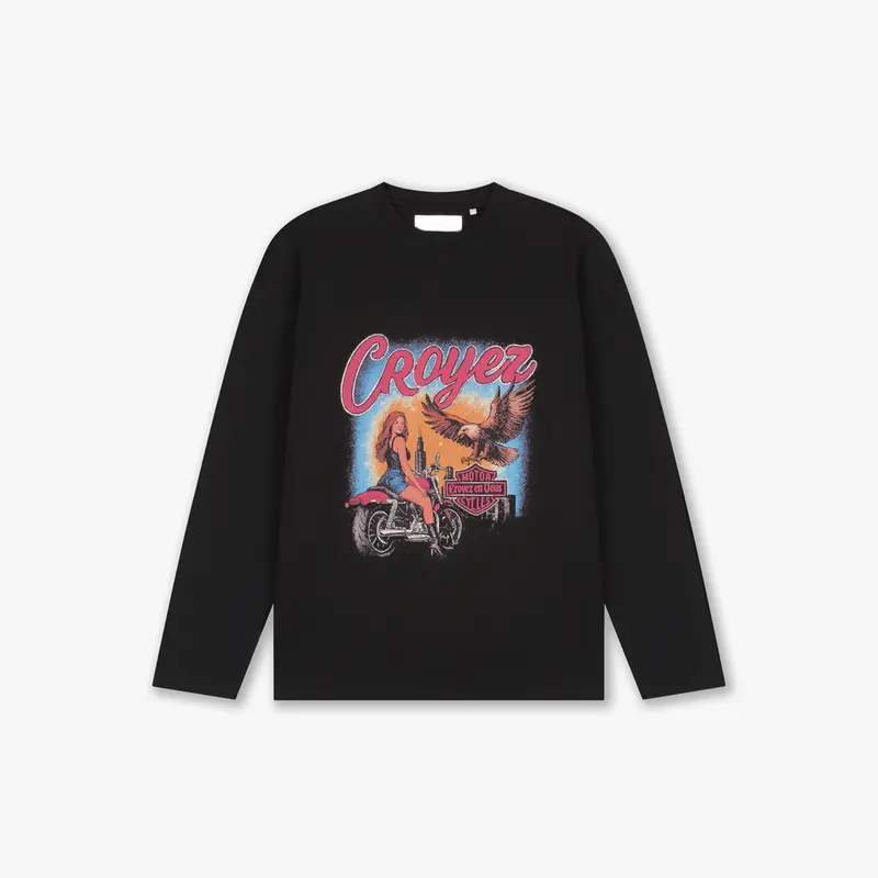 Croyez Midnight Eagle Longsleeve T-Shirt | Black