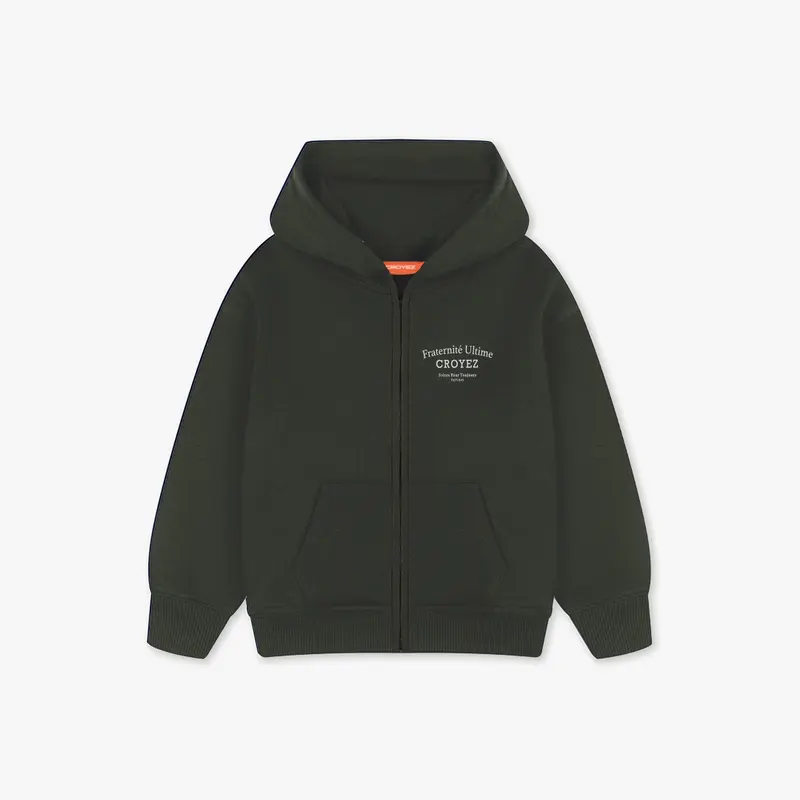 CROYEZ MINI FRATERNITÉ ZIP-HOODIE | DARK GREEN