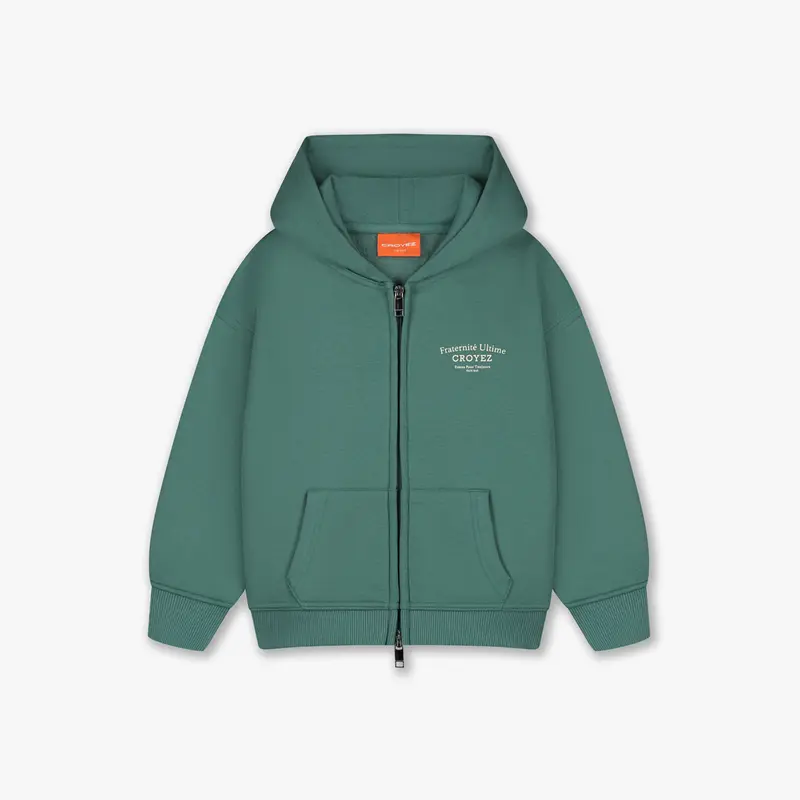 Croyez Mini Fraternité Zip Hoodie | Green/Off-White