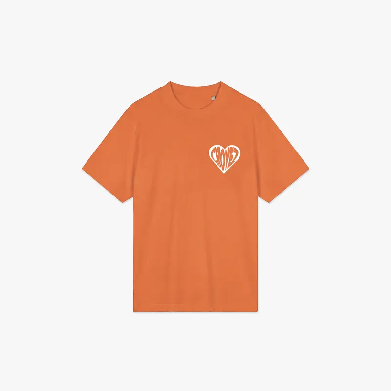 Croyez Puffed Heart T-Shirt | Orange