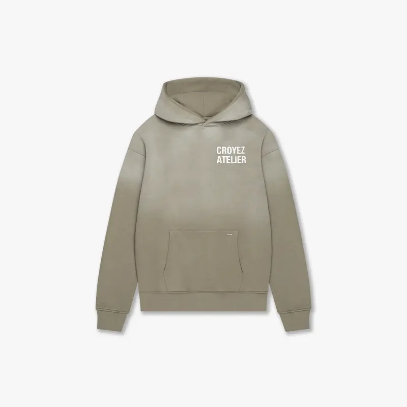 CROYEZ SPRAYED ATELIER HOODIE | DUSTY OLIVE