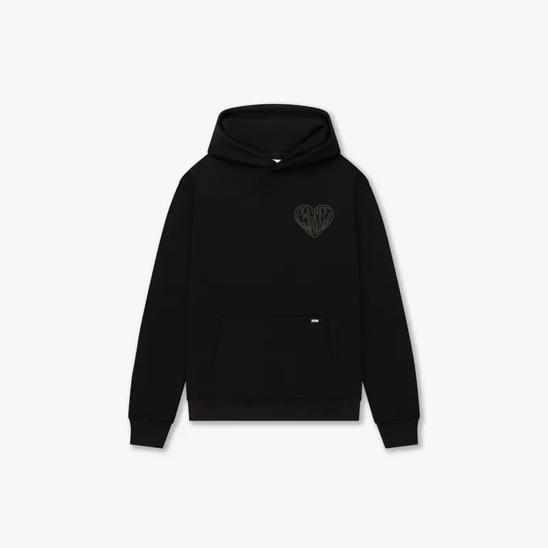 CROYEZ STITCHED HEART HOODIE | BLACK
