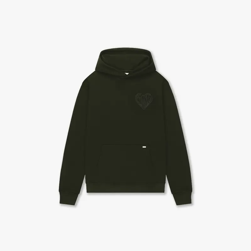 CROYEZ STITCHED HEART HOODIE | DARK GREEN