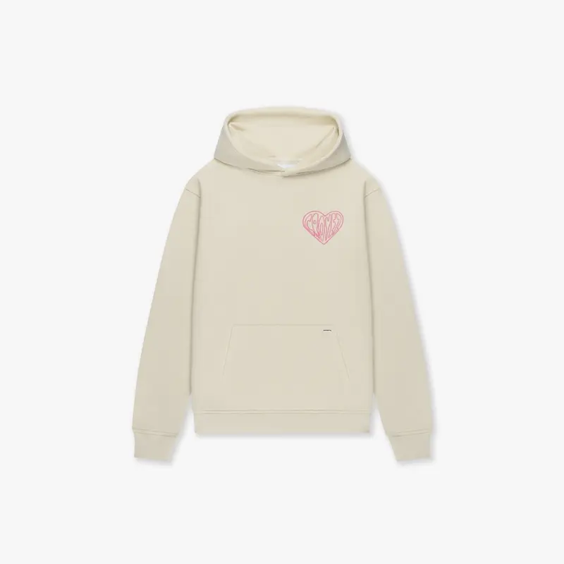 CROYEZ STITCHED HEART HOODIE | OFF-WHITE