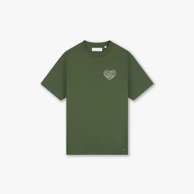 Croyez Stitched Heart T-Shirt | Forest Green