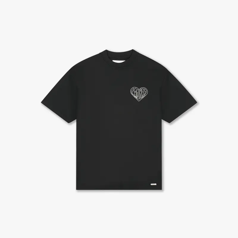 Croyez Stitched Heart T-Shirt | Vintage Black