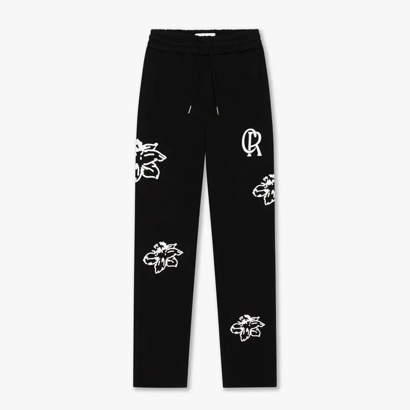CROYEZ STRAIGHT LEG FLOWER SWEATPANTS | BLACK