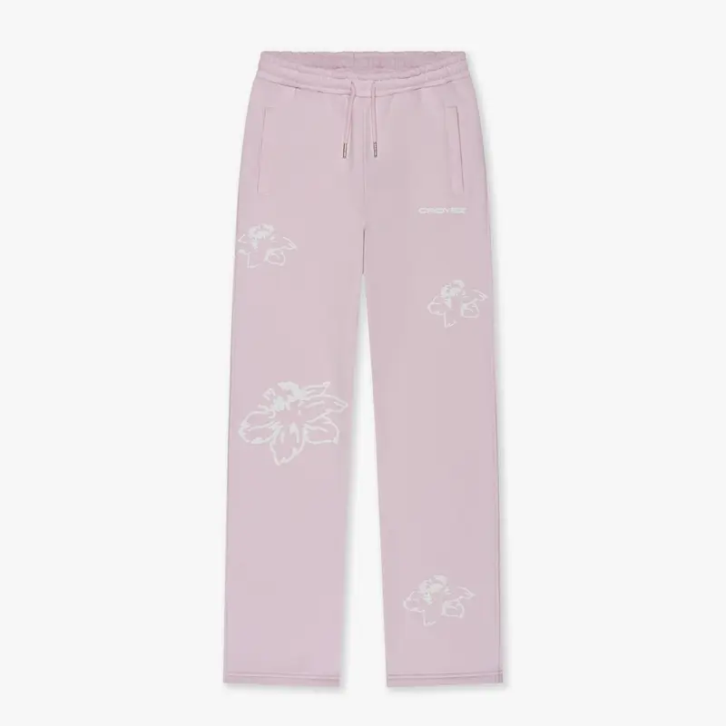 CROYEZ WOMEN FLOWER STRAIGHT LEG SWEATPANTS | PINK
