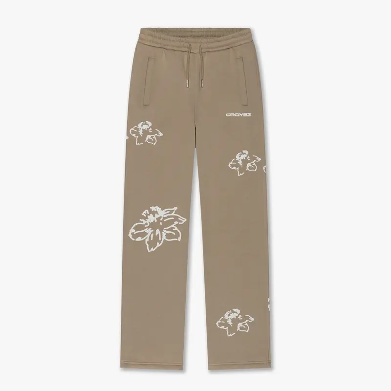 CROYEZ WOMEN FLOWER STRAIGHT LEG SWEATPANTS | SAND