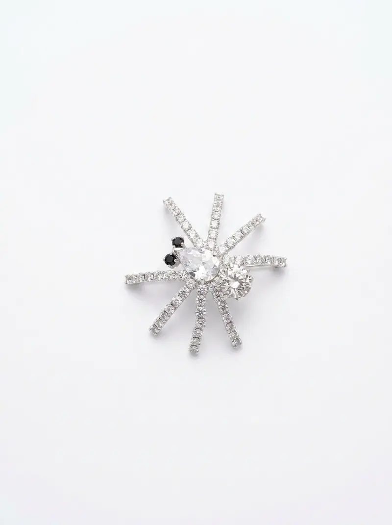 Crystal Spider Brooch