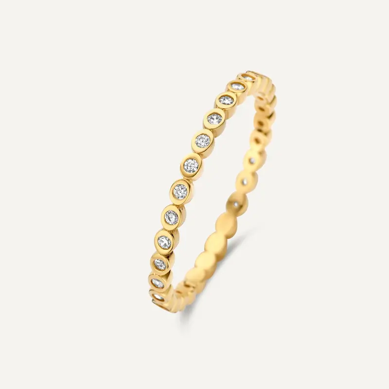 Cubic Zirconia Bezel Dot Eternity Ring