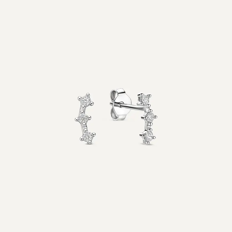 Cubic Zirconia Curved Trinity Studs
