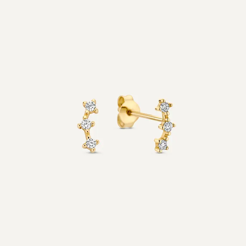 Cubic Zirconia Curved Trinity Studs
