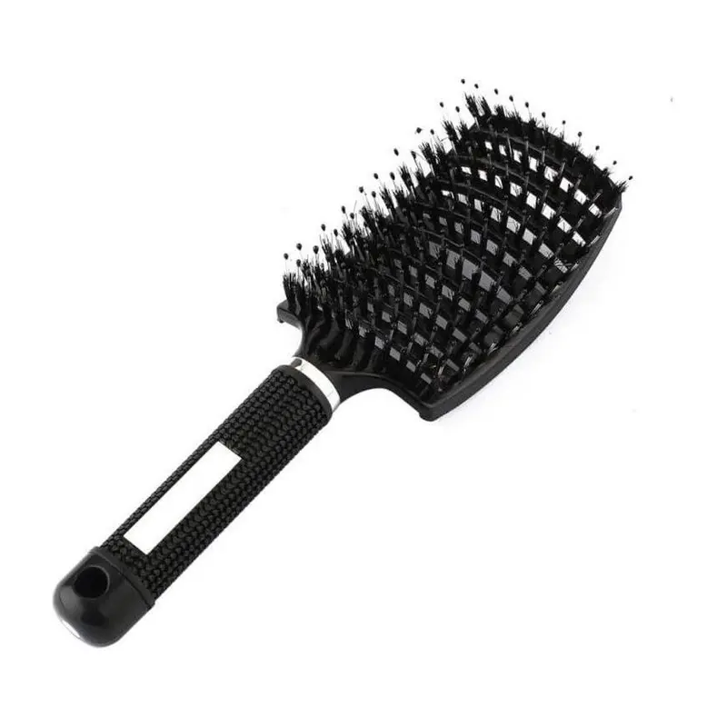 Curved Detangler brush | Detangling brush | Comb for straight and curly hair | Black