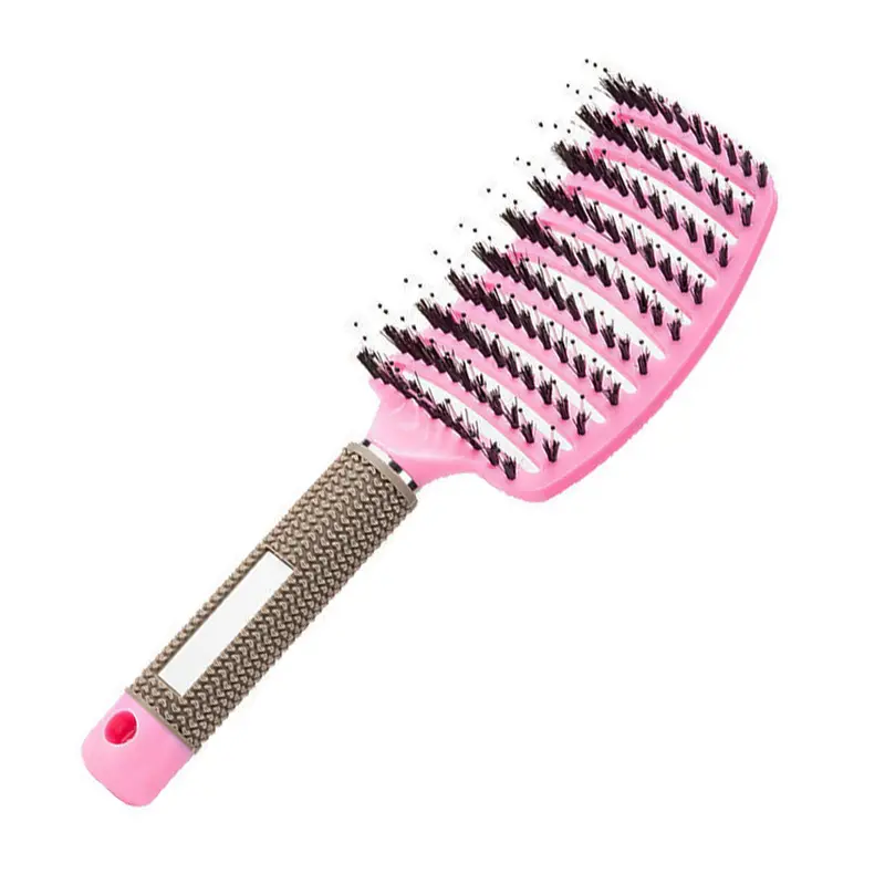 Curved Detangler brush | Detangling brush | Comb for straight and curly hair | Pink