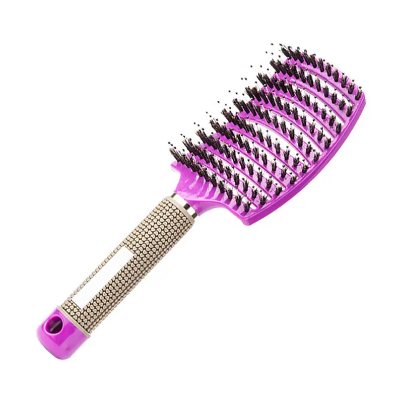 Curved Detangler brush | Detangling brush | Comb for straight and curly hair | Purple
