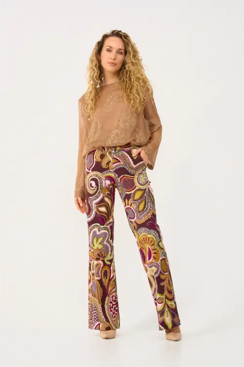 Daan - Mi Piace - Travelstof Broek - Big Paisley Print Multicolour - 202089