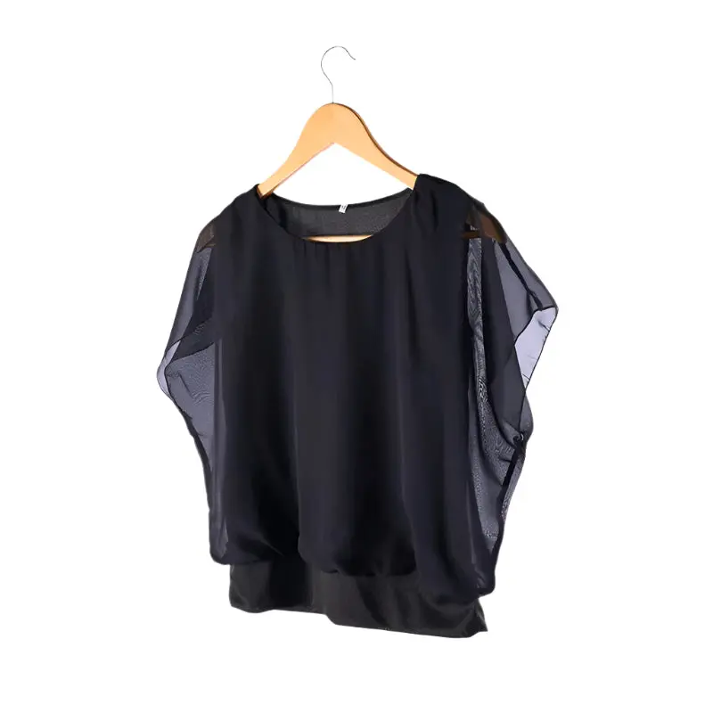 Damen Chiffon Bluse mit Rüschenärmeln – Ariana Herbstzauber