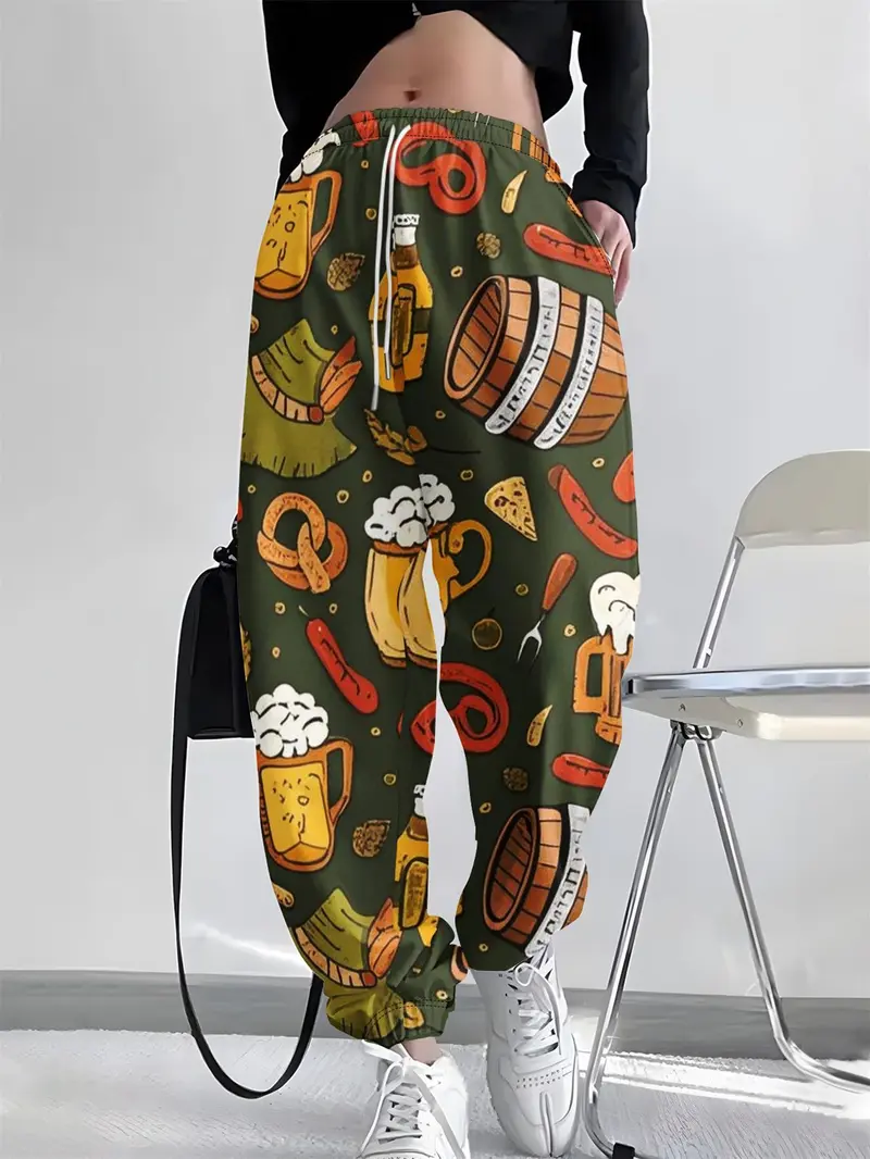 Damen Freizeit- & Partyhose mit All-Over-Print – Resi Oktoberfest 2025