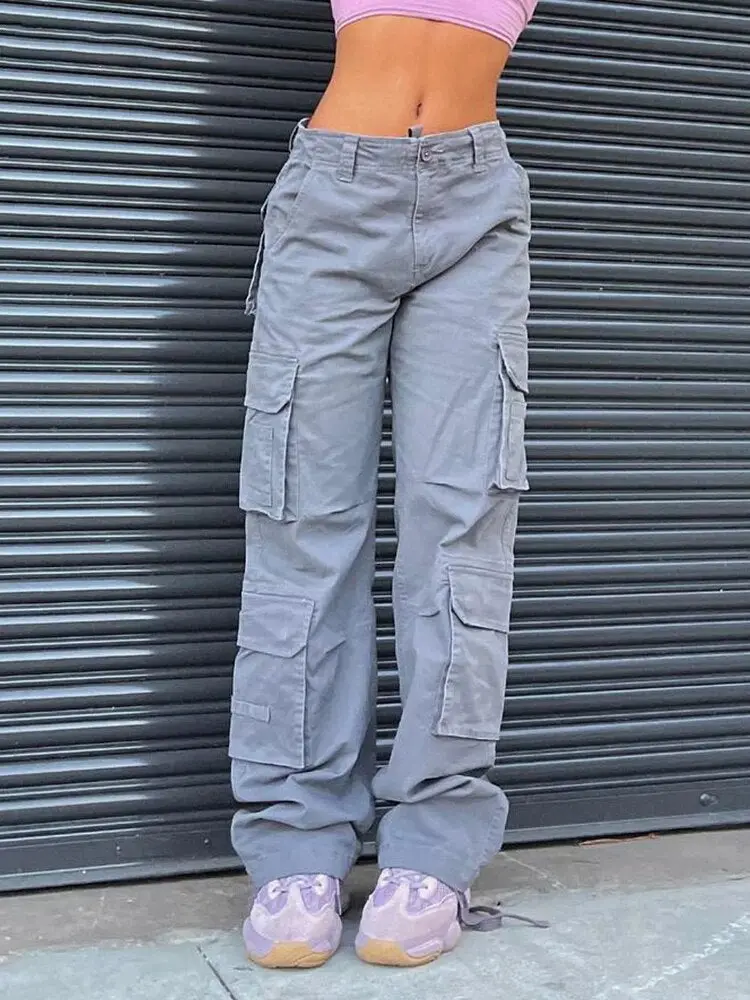 Damen Herbst Cargo-Hose mit Hohem Bund – Romy