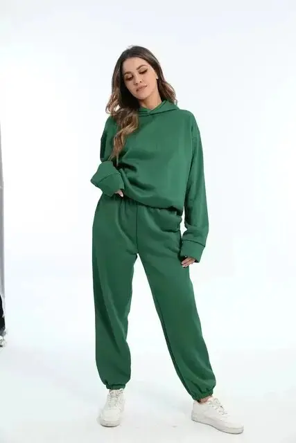 Damen-Kapuzenpulli- und Jogginghosen-Set aus Fleece – Herbstzauber von Marivelle