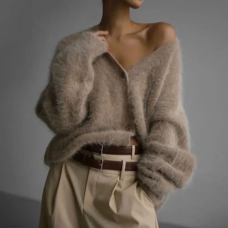 Damen Kaschmir-Strickjacke – Noelia Herbstzauber