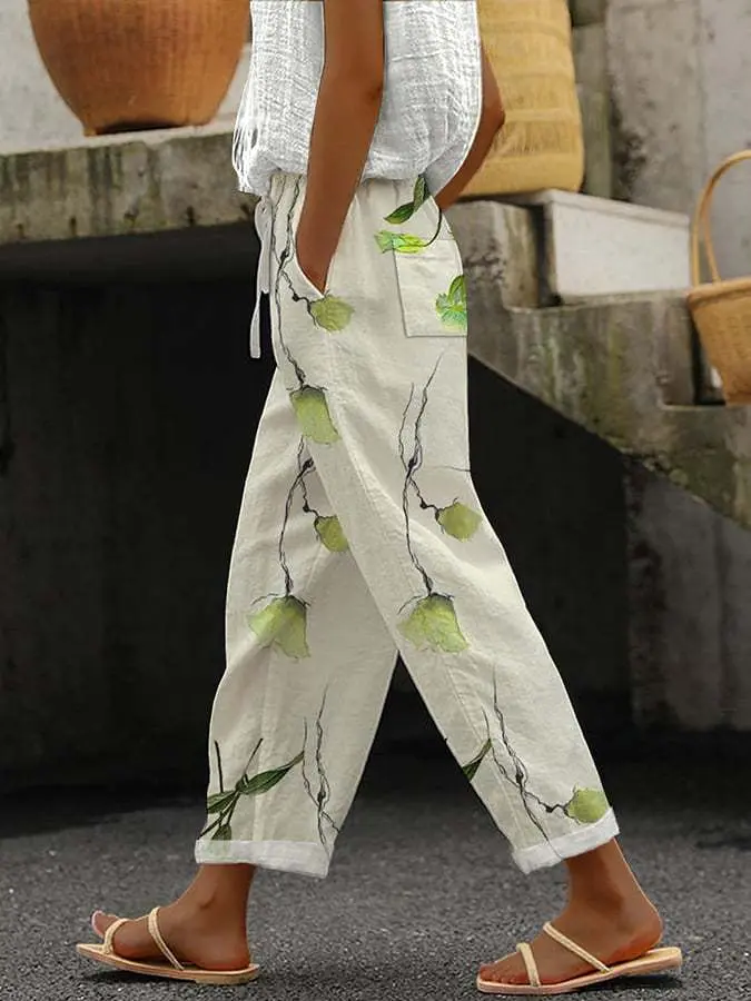Damen Komforthose mit Herbstdruck – Nova