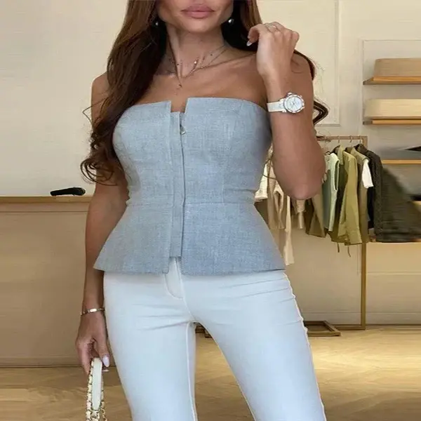 Damen Rundhals-Tanktop aus atmungsaktivem Material – Malia