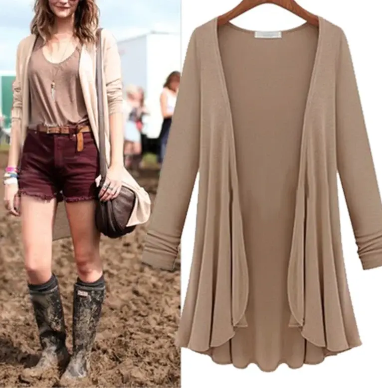 Damen Strick-Cardigan mit Rüschen – Chiara Herbstzauber