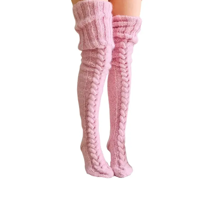 Damen Überknie-Stricksocken – Winterzauber Aurora