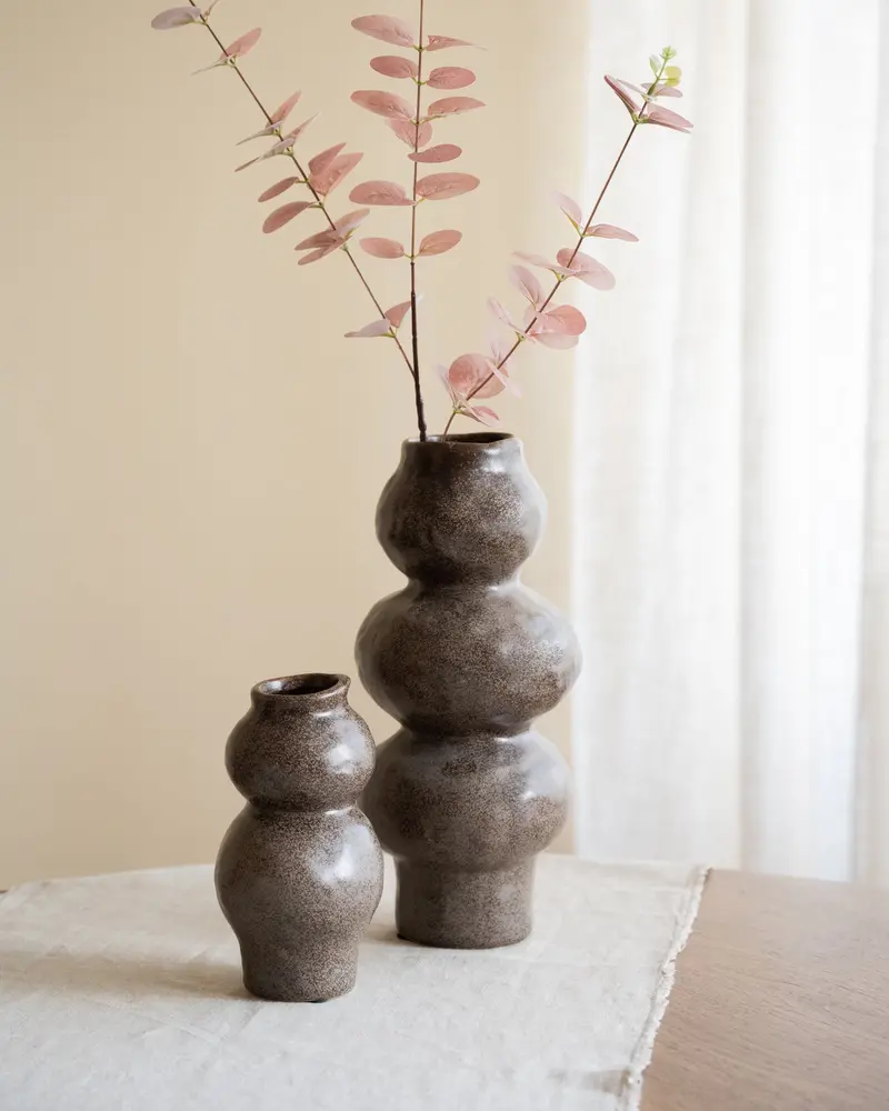 Deco Vaas Rogano Dark Bruin