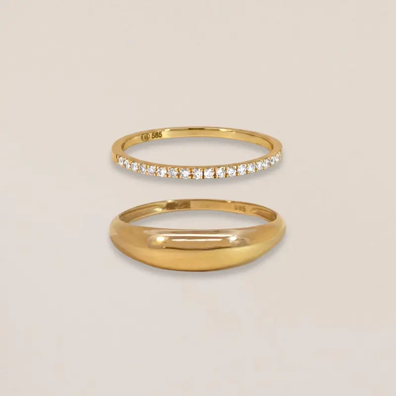 Diamond & Balloon Pinky Ring Set