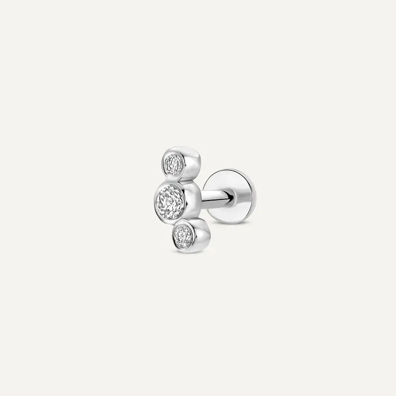 Diamond Bezel Set Curved Piercing (0.03 ct)