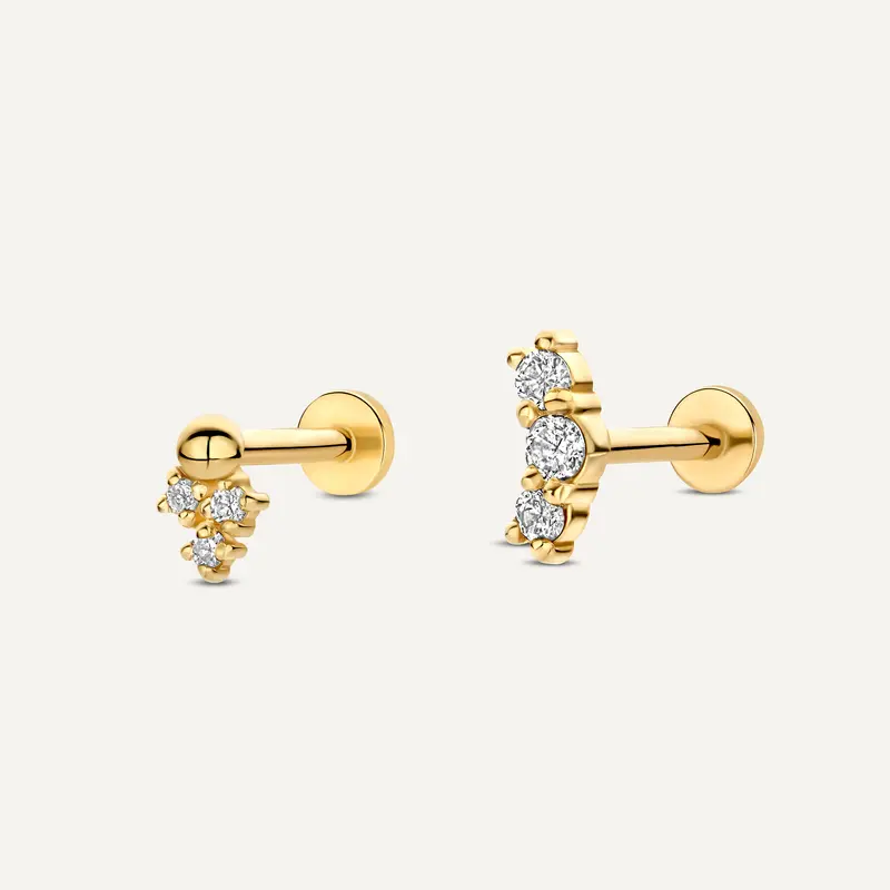 Diamond Cluster Curved Bar Piercing Set (0.08 ct)