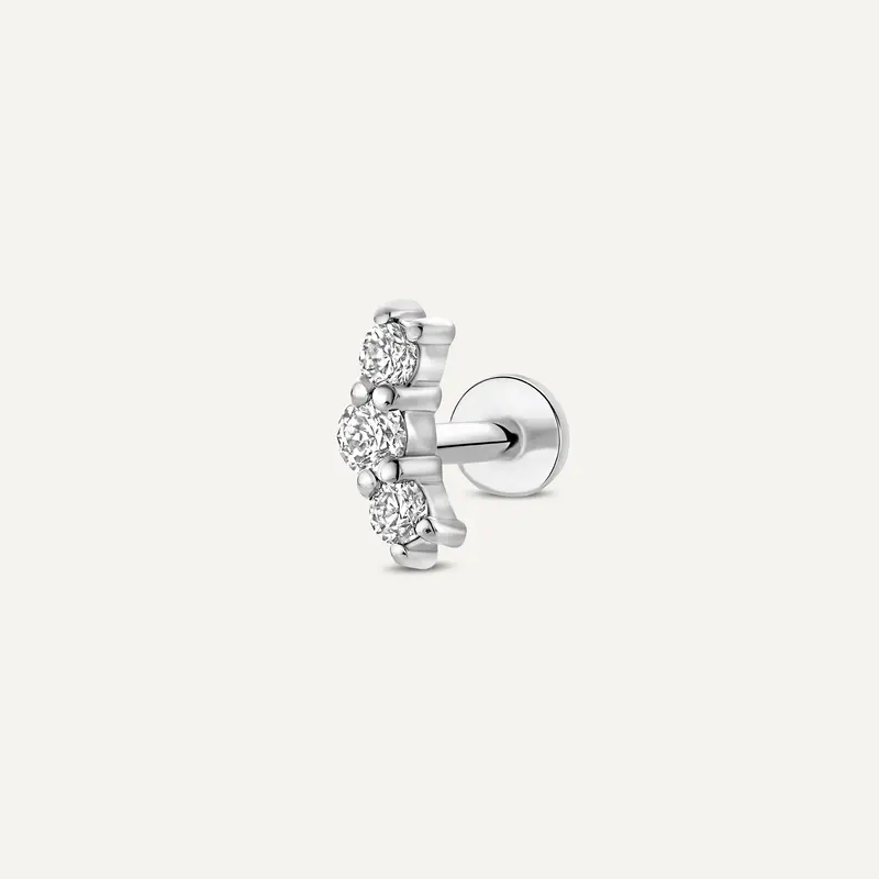 Diamond Curved Bar Piercing (0.06 ct)