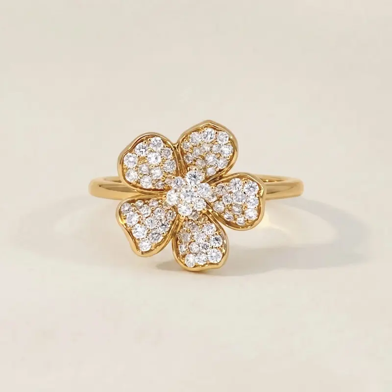 Diamond Flower Statement Ring