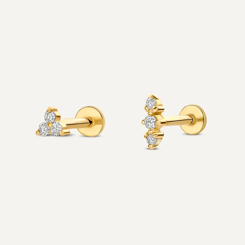 Diamond Lotus Threefold Piercing Set (0.04 ct)