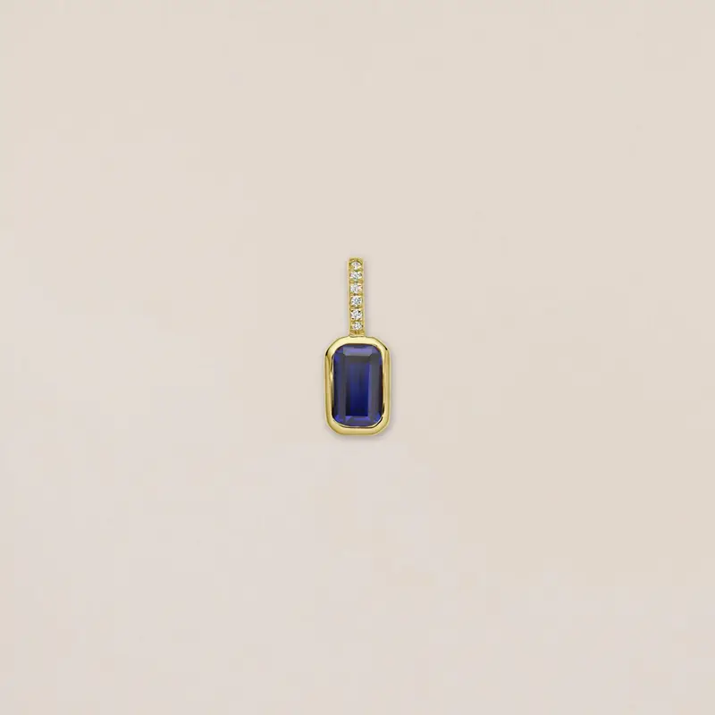 Diamond Sapphire Charm - September Birthstone