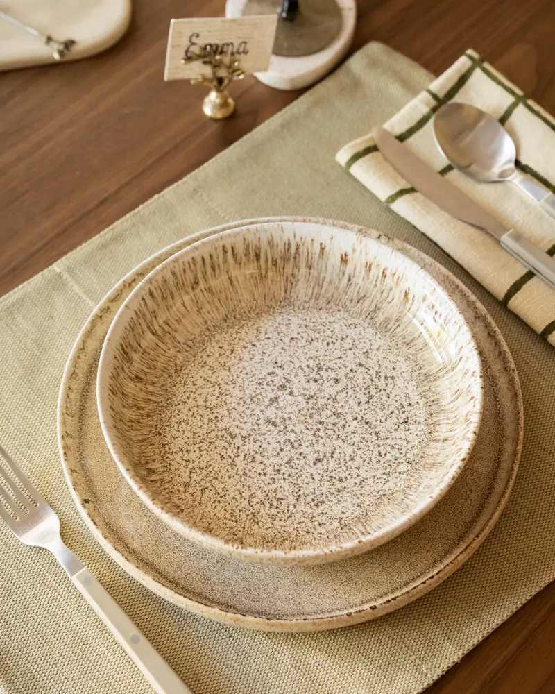 Diep Dinerbord Plato Beige