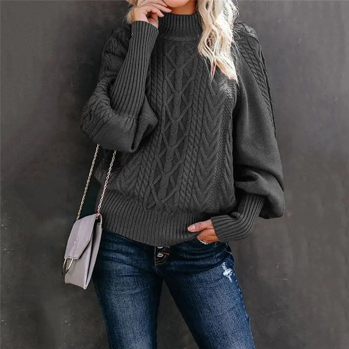 DinekesShirt I Herbstlicher Pullover mit hohem Kragen für Frauen
