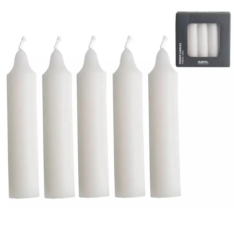 Dinerkaarsen set-van-5 wit 2x2x10cm