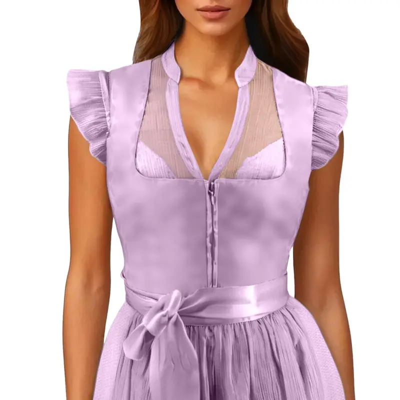 Dirndl Bluse mit Volantärmeln – Leni Oktoberfest 2025