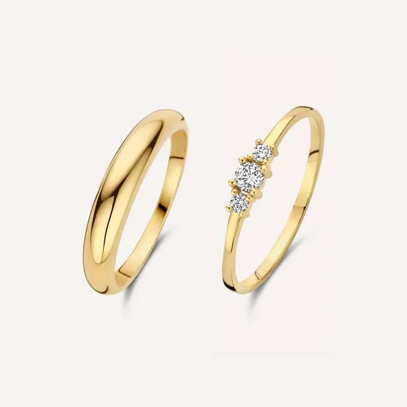 Dome Trilogy Zirconia Rings Set