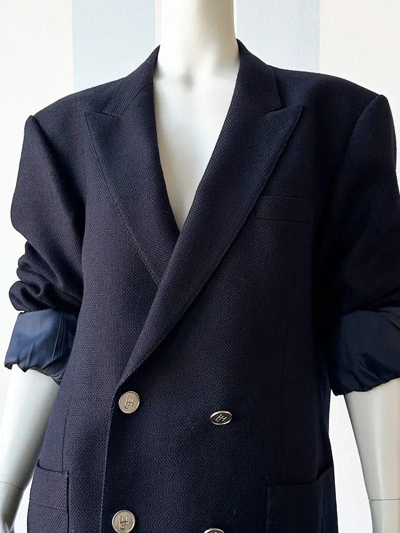 Donkerblauw wollen colbert